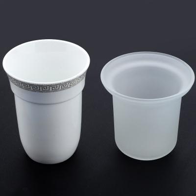 刷子杯 马桶刷套装配件放刷卫生间洁厕厕所刷陶瓷玻璃杯磨砂杯子
